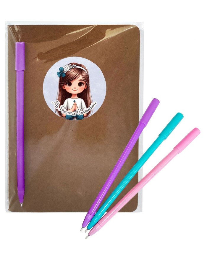 LIBRETA NIÑA COMUNIÓN CON BOLI SURTIDO