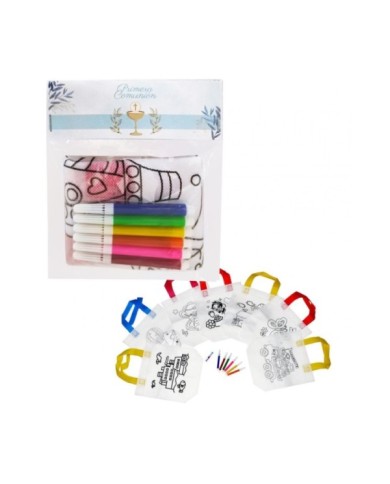 PACK BOLSA COLOREAR CÁLIZ AZUL