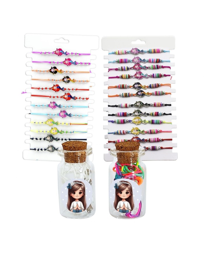 FRASCO NIÑA AZUL CON PULSERA SURTIDA