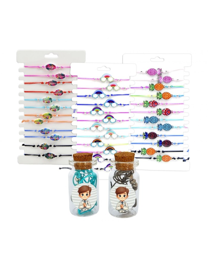 FRASCO NIÑO VERDE CON PULSERA SURTIDA