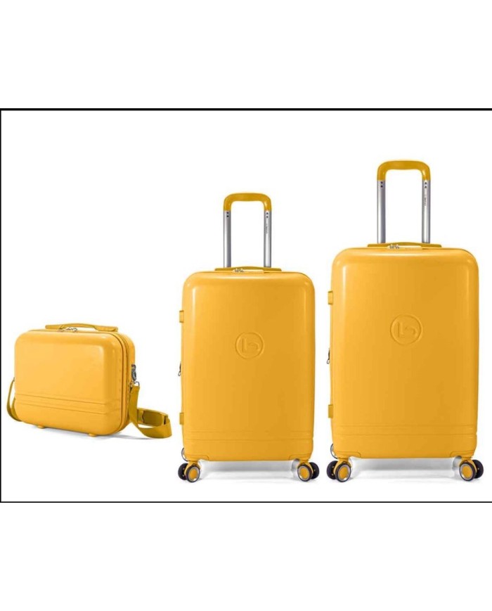 TROLLEY JUEGO DE 2 ABS 4 RUEDAS DOBLES.EXT+NECESER AMARILLO
