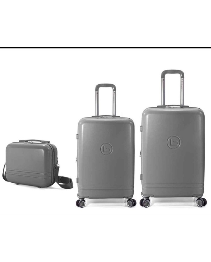 TROLLEY JUEGO DE 2 ABS 4 RUEDAS DOBLES.EXT+NECESER GRIS