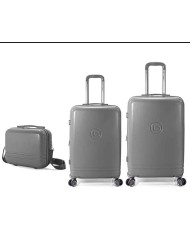 TROLLEY JUEGO DE 2 ABS 4 RUEDAS DOBLES.EXT+NECESER GRIS