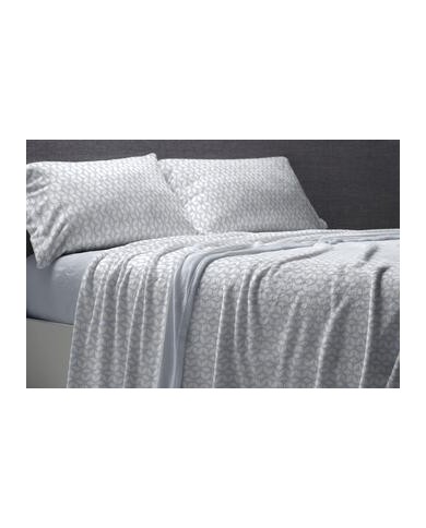 Juego de sábanas Coralina 988 color Azul Cama de 150 cm - Coralina Burrito Blanco
