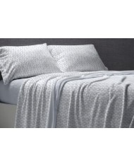 Juego de sábanas Coralina 988 color Azul Cama de 150 cm - Coralina Burrito Blanco