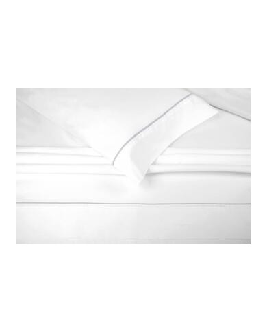 Juego sábanas blanco 241 Ribete Gris Cama de 135 cm - Claro de luna