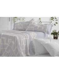 Juego de sábanas de algodón, 630 color Azul plomo Cama de 180 cm - Claro de luna cotton