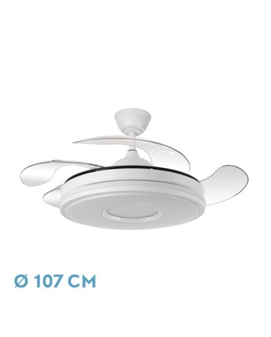 VENTILADOR DC DANI 59W 6980LM BLANCO 4ASPAS 6VELOC IDADES 107D