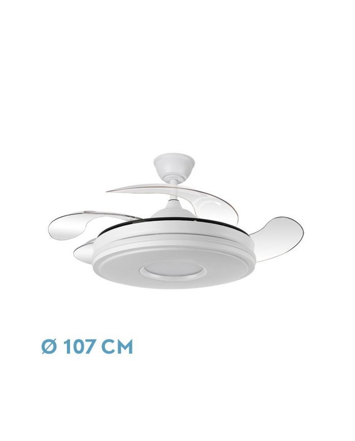 VENTILADOR DC DANI 59W 6980LM BLANCO 4ASPAS 6VELOC IDADES 107D