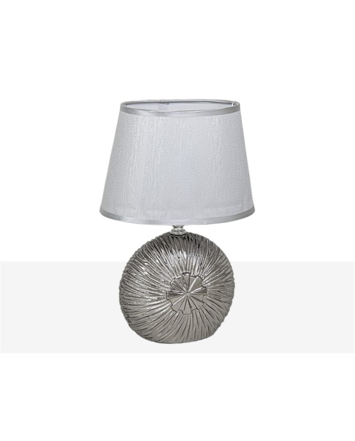 LAMPARA CERAMIC PLATEADA C/PANTALLA