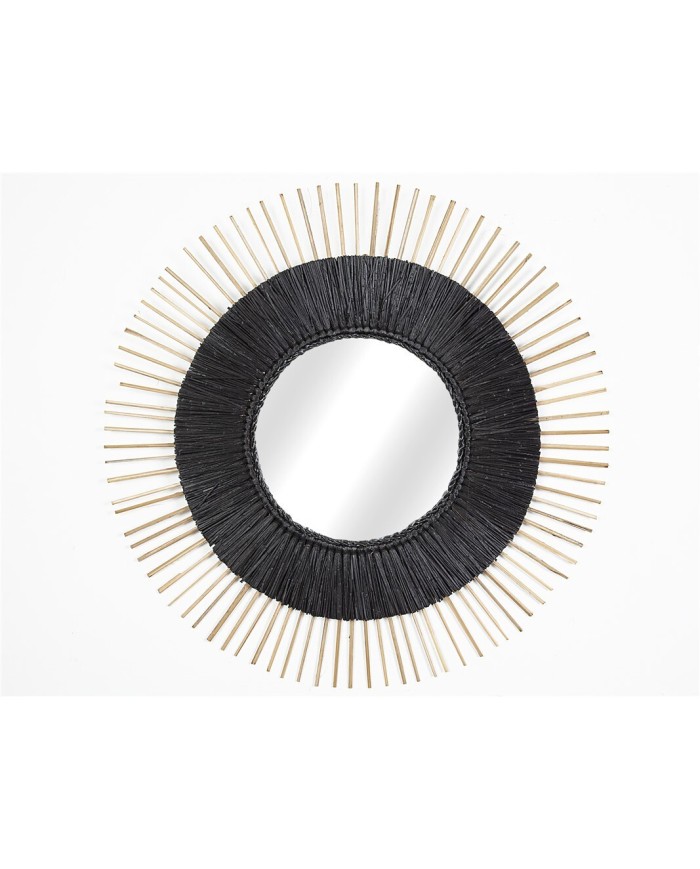 ESPEJO FIBRAS NATURALES NEGRO/NATURAL