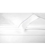 Juego sábanas blanco 241 Ribete Gris Cama de 150 cm (2 almohadas) - Claro de luna