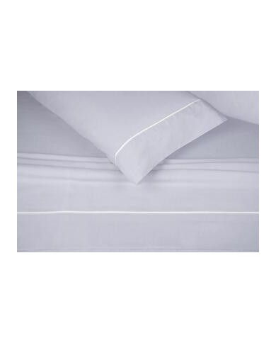 Juego de sábanas, 241 Gris Ribete Blanco Cama de 180 cm - Claro de luna