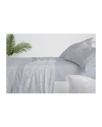 Juego de sábanas, 045 color Azul plomo Cama de 105 cm - Nature