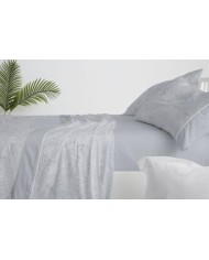 Juego de sábanas, 045 color Azul plomo Cama de 150 a 160 cm - Nature