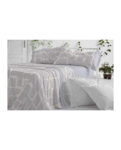 Juego de sábanas de algodón, 630 color Azul plomo Cama de 180 cm - Claro de luna cotton