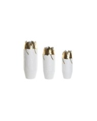 JARRON SET 3 METAL 21X21X55 BLANCO