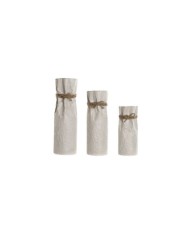 JARRON SET 3 METAL 21X21X55 BLANCO