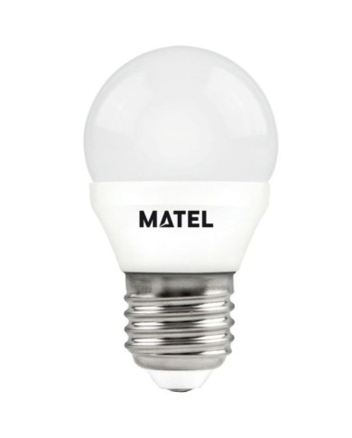 BOMBILLA LED ESFÉRICA MATEL E27 5W FRÍA