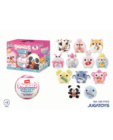 Bola sorpresa Snackles con peluche y su snack favorito - Expositor 15 piezas