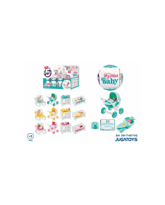 Bola Sorpresa My Mini Baby, con muñeco, accesorio y certificado de nacimiento Expositor 13 piezas