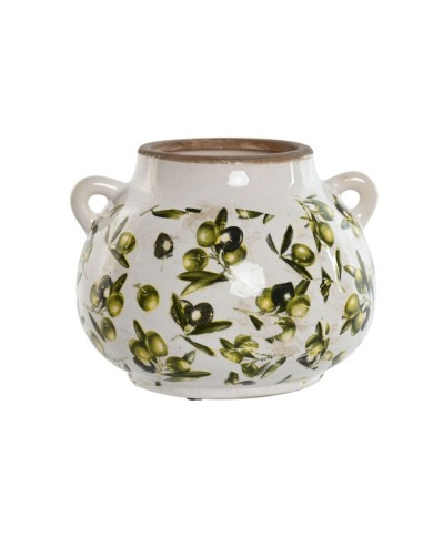 JARRON GRES 21X20X16 OLIVAS VERDE