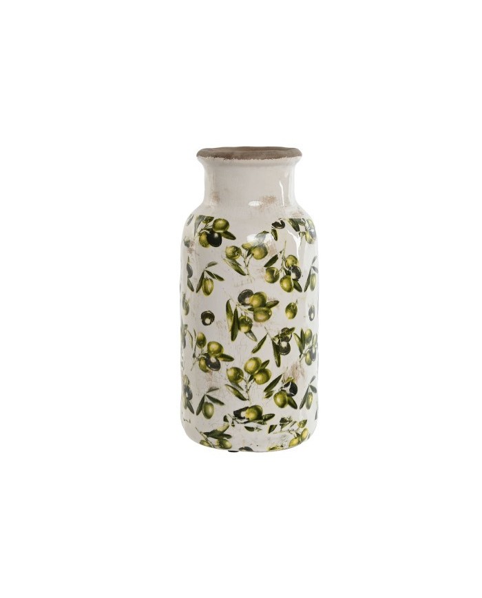 JARRON GRES 15X15X31,5 OLIVAS VERDE