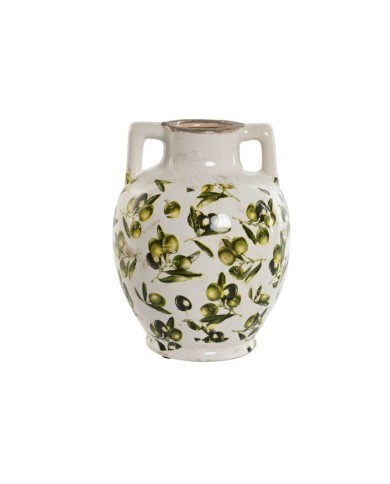 JARRON GRES 17X17X22 OLIVAS VERDE