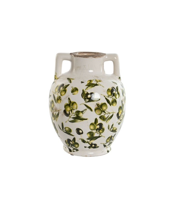 JARRON GRES 17X17X22 OLIVAS VERDE