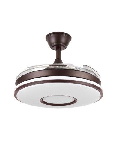 VENTILADOR DC DANI 59W 6980LM MARRON 4 ASPAS DESP. 107D 3000-4000-6000K