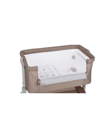 Minicuna beige gris + textil stars