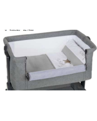 Minicuna beige gris + textil stars