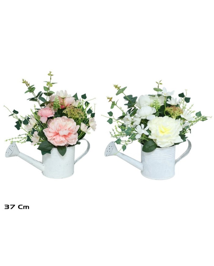 MACETA REGADERA METAL PEONIAS 37CM (S)