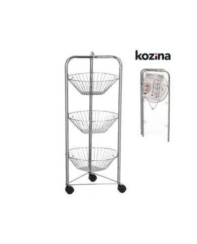 VERDULERO METAL REDONDO 3 PISOS 75 cm