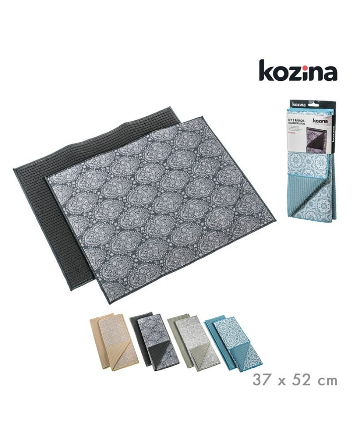 SET 2 PAÑOS ESCURREPLATOS 37x52 cm SURT/4 COLOR