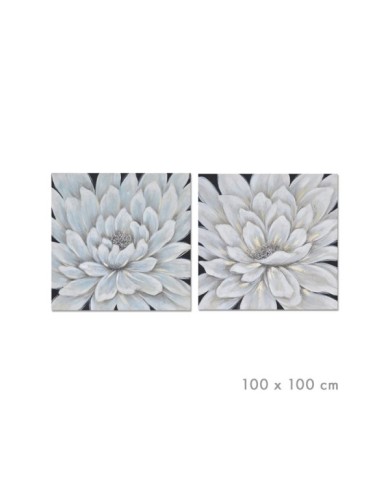 CUADRO OLEO FLOR 100x100 cm SURT/2