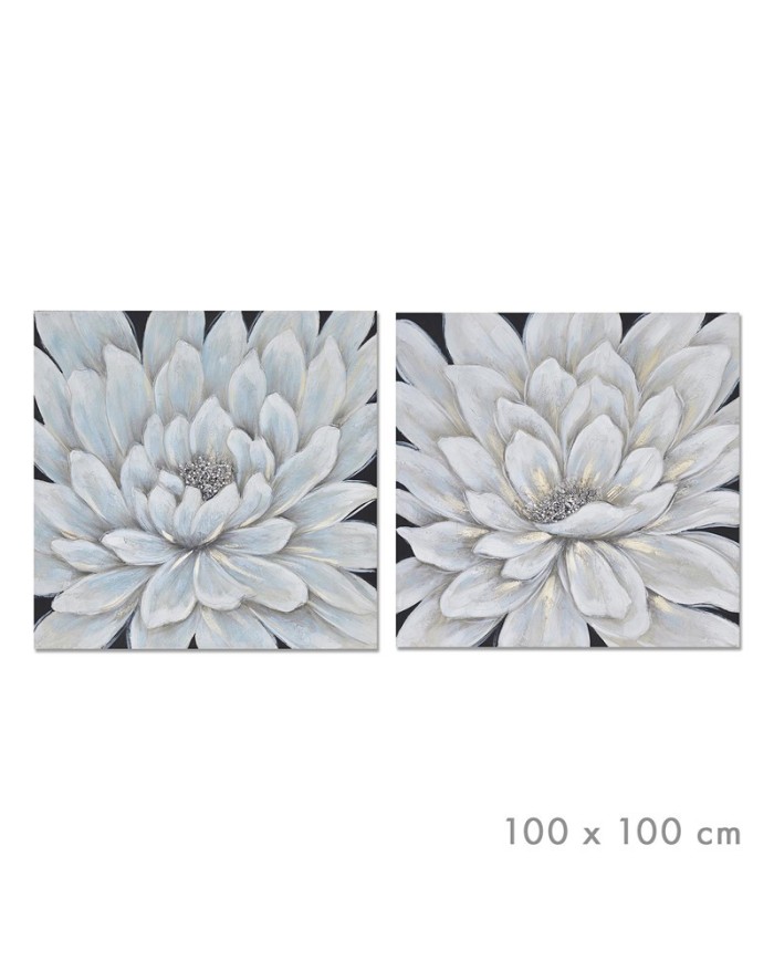 CUADRO OLEO FLOR 100x100 cm SURT/2
