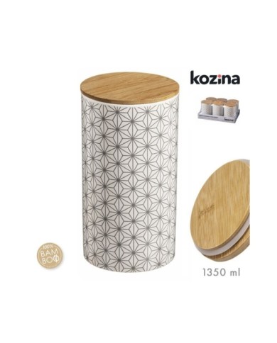 TARRO CERAMICA TAPA BAMBU GEOMETRIC 1350 ml