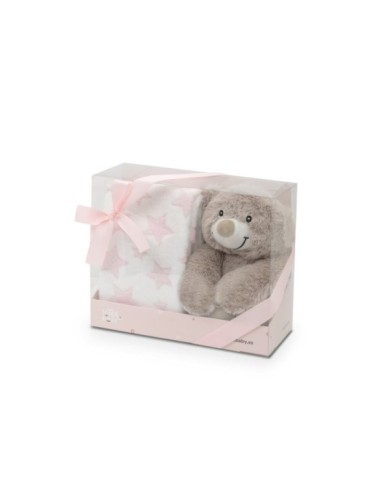 PELUCHE+MANTA ESTRELLA BEAR ROSA