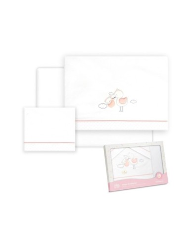 TRIPTICO COCHE CIGUEÑA OSO BCO/ROSA