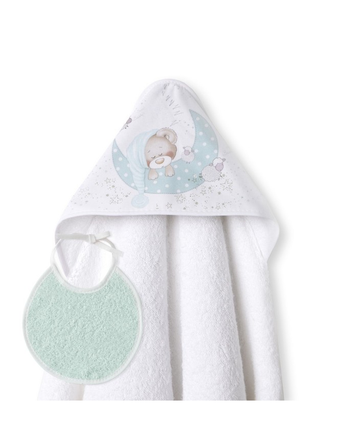 CAPA DE BAÑO 1 X 1 MT MOD BEAR SLEEPING BCO/VERDE