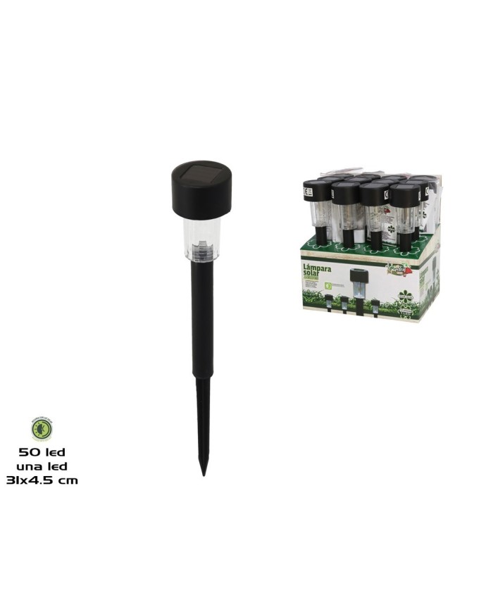 LÁMPARA SOLAR PLÁSTICO ZEMES 31X4.5CM