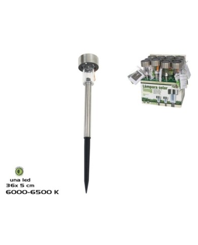 LÁMPARA SOLAR ACERO TONG 36.5X5.5CM
