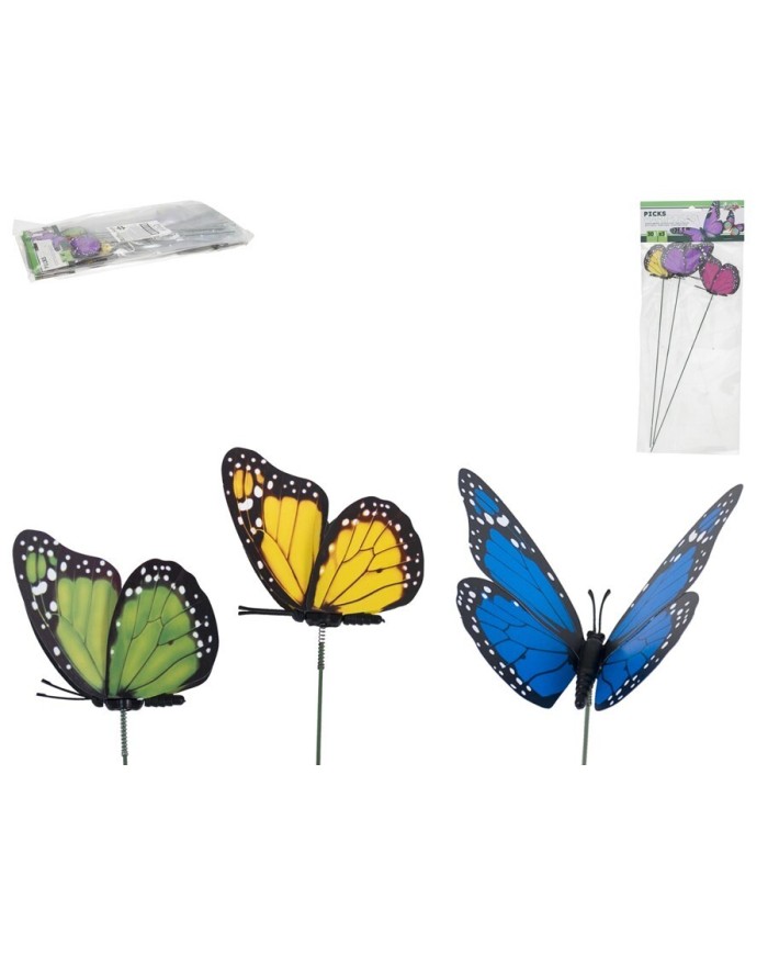 SET 3 PICKS MARIPOSAS 30CM SURTIDOS