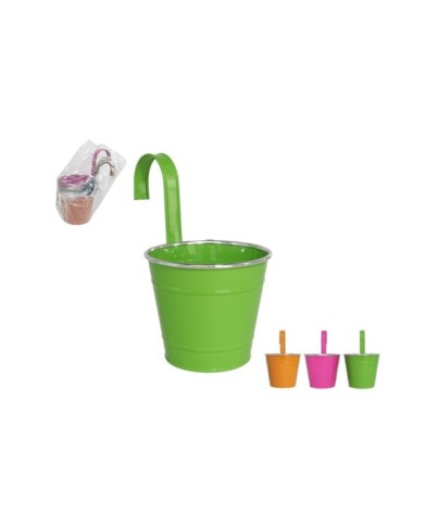 MACETERO ZINCADO COLGAR 14X12X10CM 1.3LT