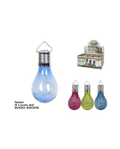 BOMBILLA SOLAR COLGAR COLOR 4LED 3STD