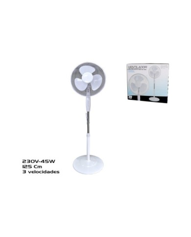 VENTILADOR DE PIE 40CM 45W 1.25MT 3 VEL