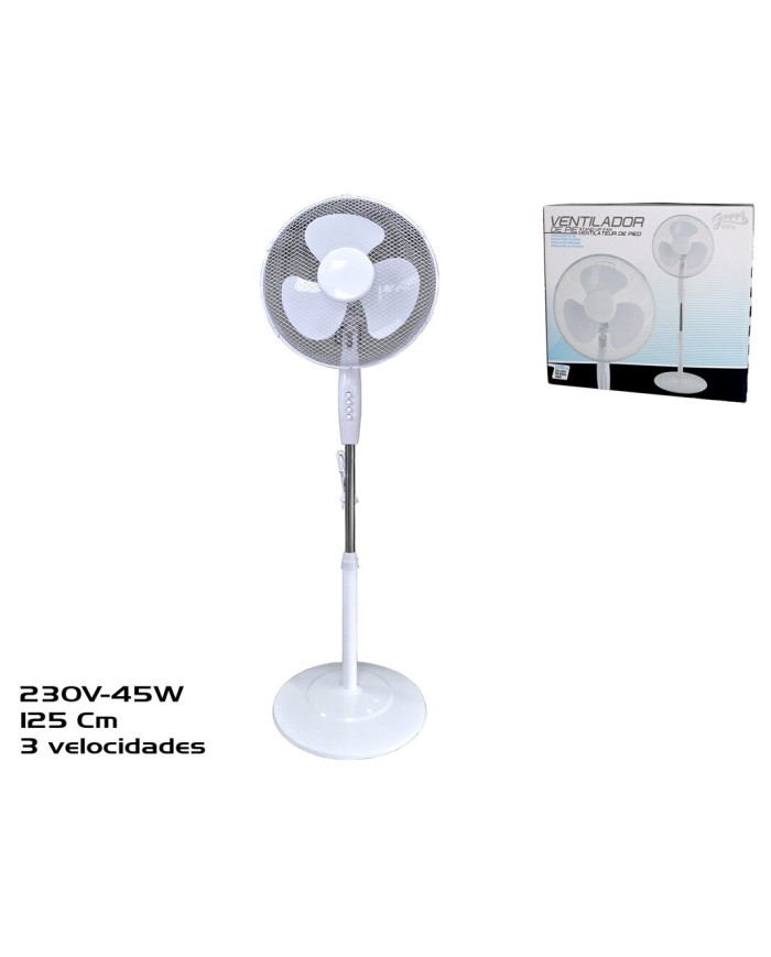 VENTILADOR DE PIE 40CM 45W 1.25MT 3 VEL