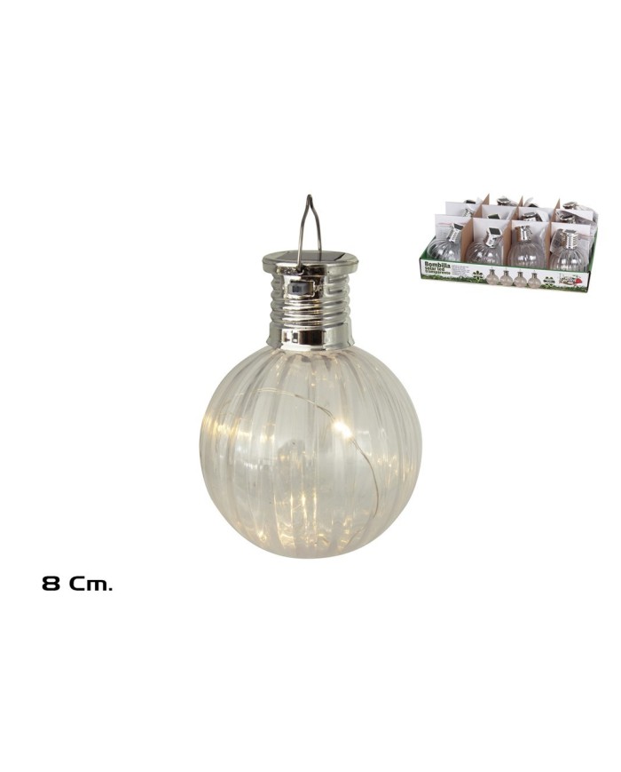 BOMBILLA SOLAR 3LED TRANSPARENTE 8 CM