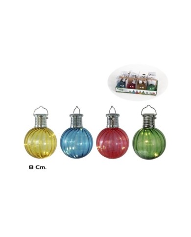 BOMBILLA SOLAR COLOR 3 LED 8CM 4STD